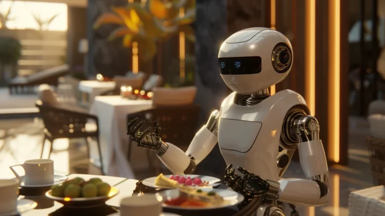 Alex_Mc_A_robot_serving_a_plate_of_food_in_a_hotel_1_futurist_1fac9ec0-afab-4cf0-849f-e2fc551b9990_2